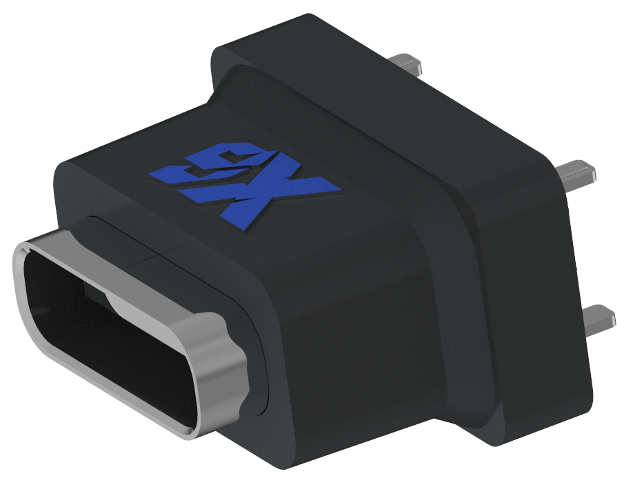 XB-TYPE C 16P-3 XB防水TYPE C 16P高10mm IPX7 立式Type c防水母座DIP H=10.0